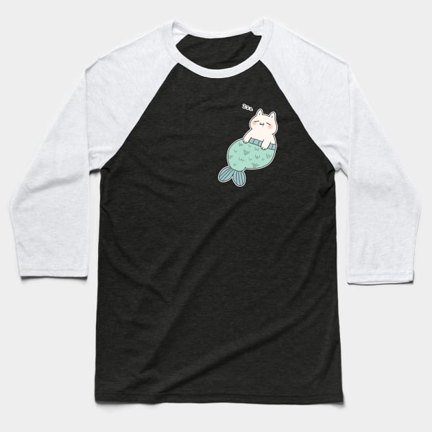 Sleepy Mercat Baseball T-Shirt by Bumcchi